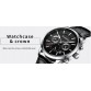 Men’s leather strap nightlight pointer water resistant watch